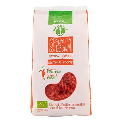 Probios Fusilli Lenticchie Rosse - 250 g, Senza glutine