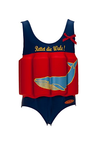 Original Beverly Kids Bañador de niña con boyas, niña, Bojenanzug Mädchen Rettet die Wale!