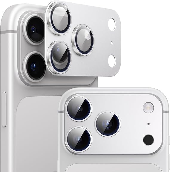 Image of Ferilinso GARHIL Camera Lens Protector Compatible with iPhone 18 Pro, Silver Joint, 9H Tempered Glass Camera Protector, HD Clear Anti-Scratch Lens Cover, Case Friendly, Easy Installation