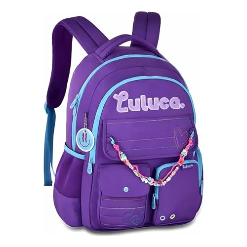 Mochila Luluca Costa Grande Miçanga Notebook Bolsos Juvenil (Lilas)