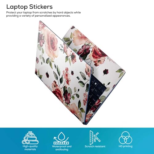 Image of Galaxsia Floral D37 Full Body Vinyl Laptop Skin /Sticker /Cover Upto 15.6 Inches Laptops Laminated-Removable-HD Quality Compatible for Hp-Dell-Sony-Lenovo-Asus etc.(15x10 Inches)