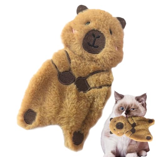 Giocattoli per gatti in peluche, giocattoli interattivi per gatti a forma di capibara da masticare, gioco per giocare da soli a casa e per interni