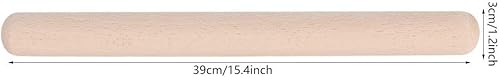 Miniatura 5 de Herramienta para hornear con rodillo de madera para pizza y pasta, antiadherente (15.35 pulgadas)