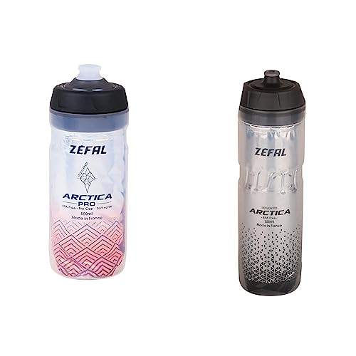 ZEFAL Negro, Bidón Isothermo Arctica Pro 55, 550ml, Unisex Adulto, 550 ml Bidón Isothermo Arctica 75, 750ml, Unisex Adulto, Plateado y Negro, 750 ml
