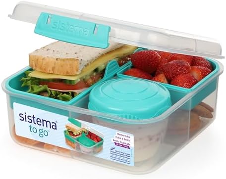 Sistema TO GO Bento Box Cube | 1.25 L | School Lunch Box With Com...