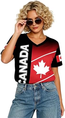 MEESHEEP Canada Shirt Women 2026 World Soccer Fans T-Shirts Football Jersey Canadian National Day Tees - 4