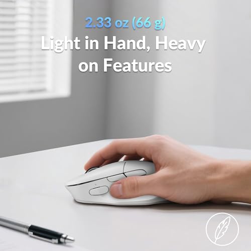 Image of Keychron M7 8K Wireless Mouse, 30K DPI Optical Computer Mice, 2.4 GHz /Bluetooth /Wired with Macro Button 66g Lightweight Ergonomic, Up to 140 Hours Worktime for Laptop macOS /Windows - White