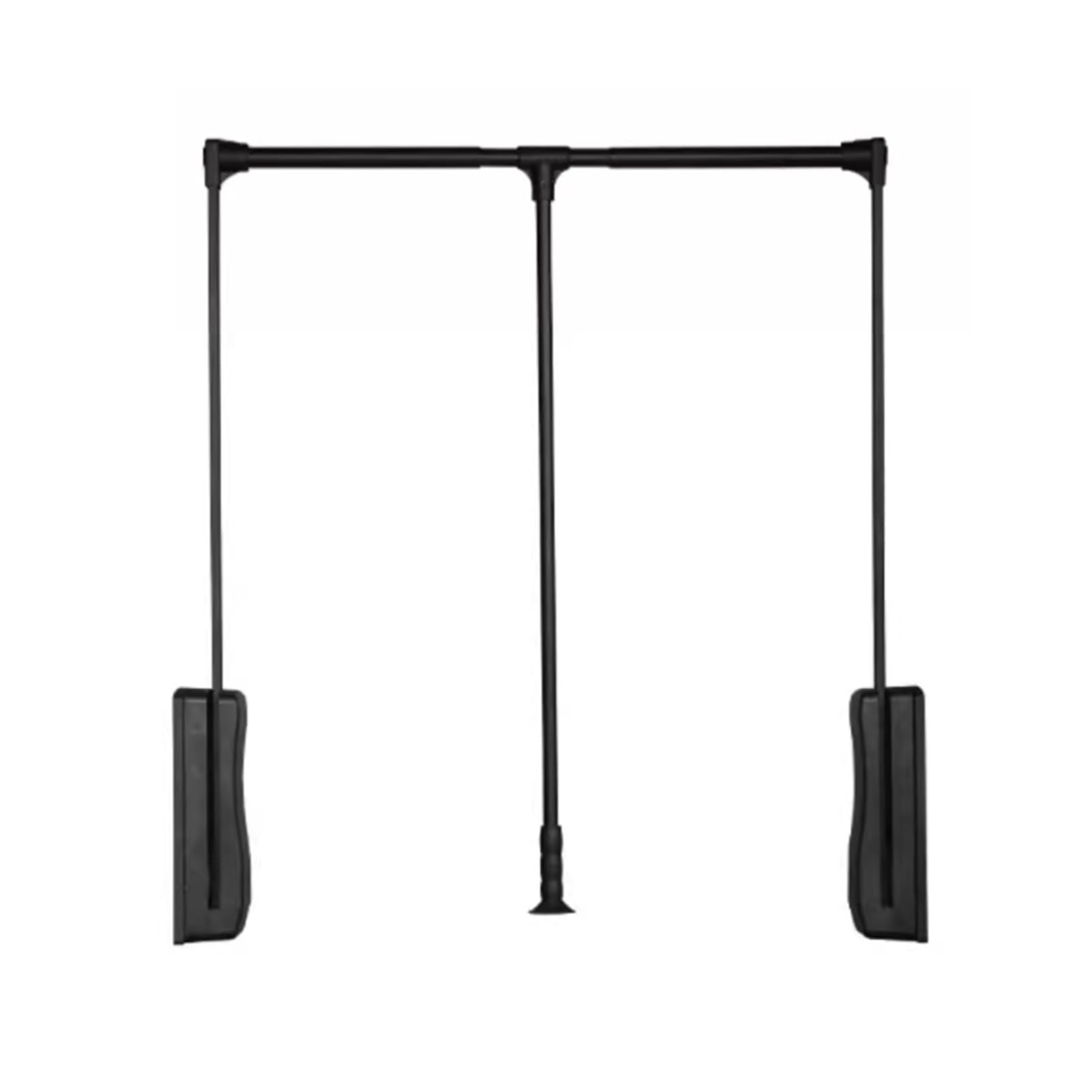 GTHTUHFD Pull Down Closet Rod Adjustable 510-1200Mm, Soft Close Wardrobe Clothes Hanger Rail, 55 Lbs Load Capacity For Kitchen Bedroom High Cabinets Black-510-660mm