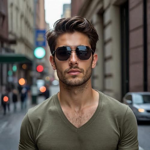 Classic Aviator Sunglasses for Women Men Trendy Square Oversize Polarized Sunglasses3