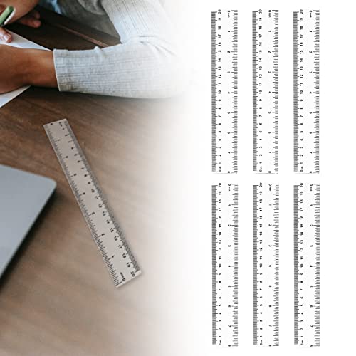 ZoeTekway 6 reglas de plástico transparente pequeña de 20 cm para niños pequeña regla de escuela primaria flexible para suministros escolares 1 clase (cada regla tiene escalas métricas e imperiales) Cover