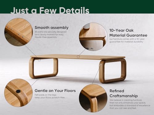 Image of Solid Sheesham Wood Coffee Table, Wooden Center Table for Living Room, Rectangular Modern Coffee Table with Natural Finish Durable Furnitures (Mango Wood, 32x20x18Inch)