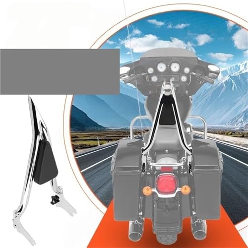Coussin de dossier passager arrière moto détachable contre le mal de dos sur Road King FLHT - 4