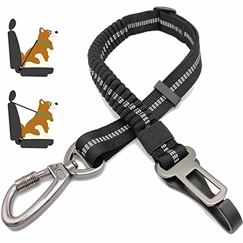 Dog Seat Belt,Adjustable Dog Seatbelt for Car,3 in 1 Dog Safety Belt Leash,Reflective Bungee Dog Car Seatbelt with Hook& Buckle, Dog Car Seat Belt with Aviation Zinc Alloy Rotatable Carabiner - image 7