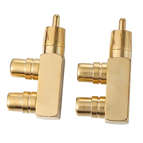 PHENOFICE Adattatore Audio Splitter Maschio A 2 Femmine Connessione Subwoofer Costruzione Qualità Placcatura Ottimale Segnale Angolo Retto 90 Gradi Resistente Duraturo