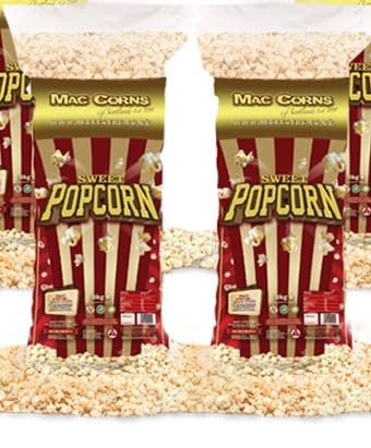 MacCorns - 2 Bulk Pack Sweet Popcorn | 2 x 3kg Resealable Bulk Packs Sweet Popcorn | Crispy & Delicious, Sugar-Coated Popcorn Ideal For Any Events & Large Gatherings | Free from GM, Dairy & Gluten
