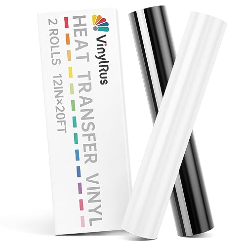 VinylRus Heat Transfer Vinyl Black & White Roll for Shirts