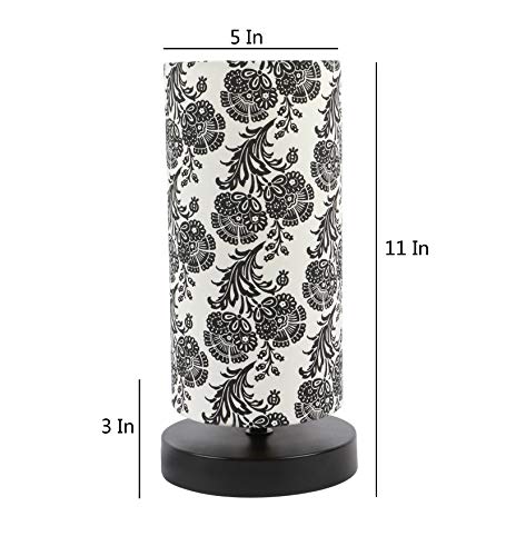 Image of tu casa Mangowood Square Block Style Table Lamp for Home Decoration, Bedroom, Living Room, Lounge, Office, Festival Gifting, Study Table (Filigree Design Print)