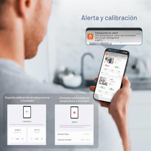 Termómetro Bluetooth de nevera y congelador con alarma inteligente y sensor remoto 5