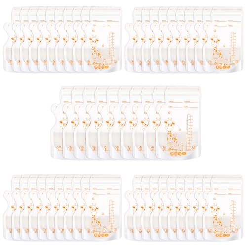 Breast Milk Storage Bags,50 PCS Milk Storage Bags Breastfeeding,250ml Breastmilk Storage Bags Pre-sterilised,Breastmilk Double Seal Bag