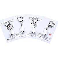 4 Pcs Pocket Penguin Hug Keychains, Cute Cartoon Penguin Key Ring Pendant, Encouragement Gift Adorable Decoration For Kids Friends Daughter Son