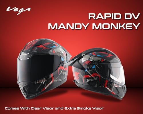 Vega Store Vega Rapid Mandy Monkey D/V Full Face Motorcycle Helmet - Image 4