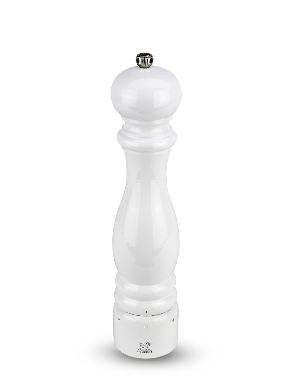 Saveurs d'Epices Paris U'Select Pepper Mill, Wood, White Lacquer, 6.70 x 6.70 x 30.00 cm