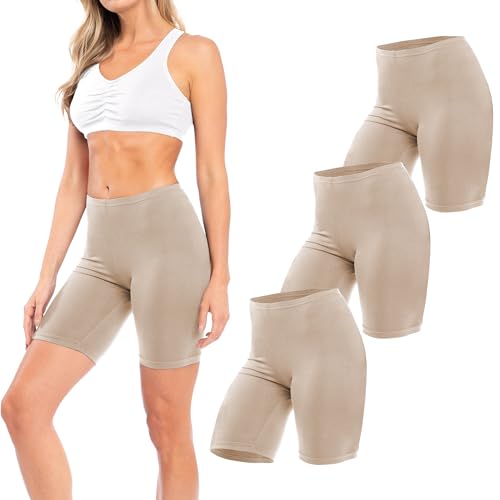 Image of Sexy Basics Women's Cotton Stretch Active Slip Shorts | 3 Pack & 6 Pack Boy Short Boxer Briefs