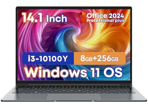 CHUWI 14.1 inch Laptop Computer CoreBook i3 Dual-Core Processor(Up to 3.9GHz) Office 2024 Traditional Laptop 8GB RAM 256GB SSD FHD 1920 * 1080 Win 11 Home laptops for Gaming WiFi 5 BT 4.2 HDMIWebc