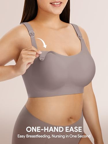 Image of Angelhood Seamless Nursing Bra for Women Wire Free Full Coverage Nursing Bra T-Shirt Bra with Extra Extender
