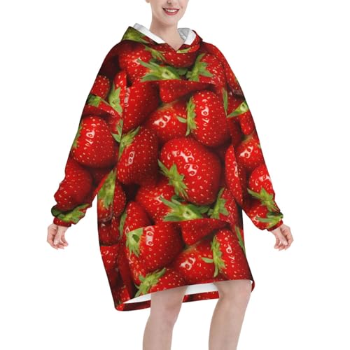 Sweat à capuche couverture flanelle fraise, le cadeau confort idéal