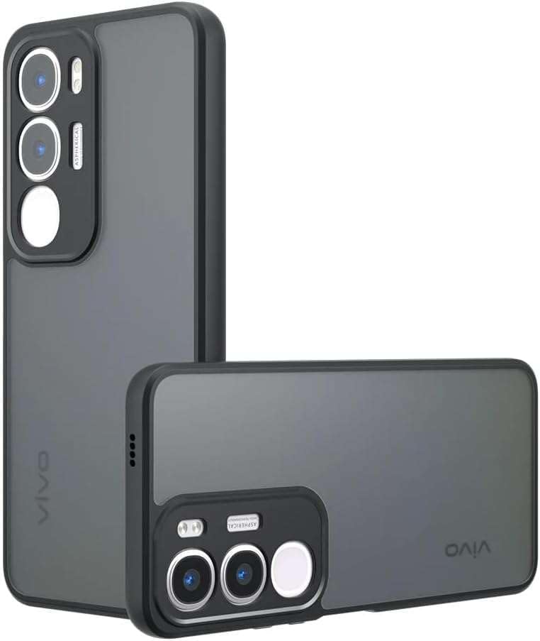 Image of Case Compatible with Vivo Y29 5G | Matte Frosted Transparent Hybrid PC + TPU Airbag Shockproof Back Cover | Anti-Yellowing Slim Fit Protective Case - Clear