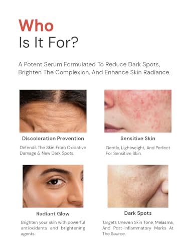 Image of Gluta Beauty Face Serum with Glutathione, Vitamin C, Niacinamide, Hyaluronic Acid & Grape Seed Oil for Skin Brightening & Radiance, 1.01442 fl oz (30ml)