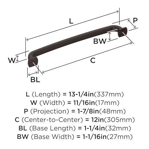 Amerock Surpass 12 inch (305mm) Center-to-Center Oil-Rubbed Bronze Appliance Pull, BP55523ORB by Amerock - Image 3