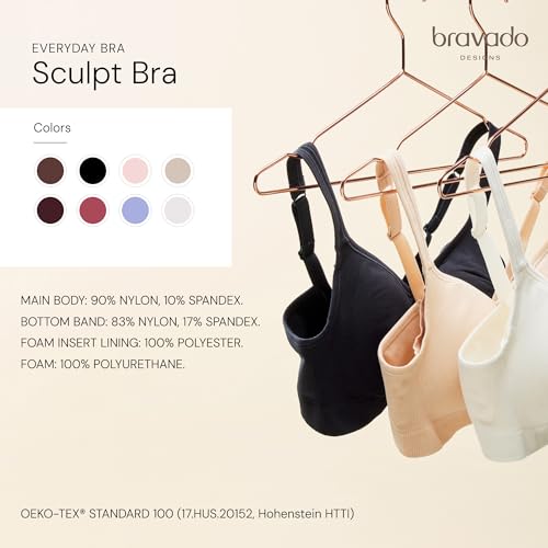 Image of Bravado Designs Everyday Bras for Women, Sculpt Full Coverage, Supportive T-Shirt Bra, Smoothing Seamless Stretch Wirefree