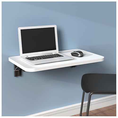 Mesa plegable de pared para espacios pequeños, 50 x 30 cm, para oficina en casa, oficina y lavandería (blanco)