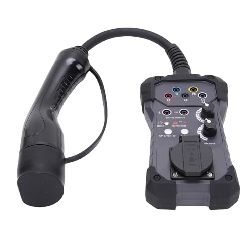 TIKATARER Testadapter für Ladestationen für Elektrofahrzeuge, Kompatibel mit Testern/Multimetern/Oszilloskopen, 4-mm-Stecker, CP-Schalter, LED-Leuchten