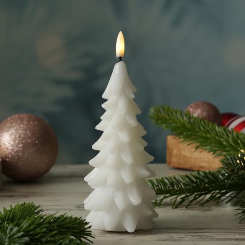 LED Kerze Tannenbaum Weihnachtsbaum Echtwachs Timer (Tannenbaum 19cm...