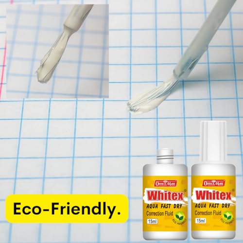 Image of Soni Officemate Whitex Correction Fluid 15ml Pack of 12 | Instant Drying & Smooth Application | Eco-Friendly with High Coverage | for Office, School & Home