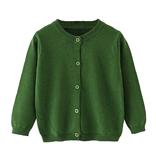 Image of Little Girl Knit Cardigan Sweater - Toddler Button Down School Uniforms Cardigan