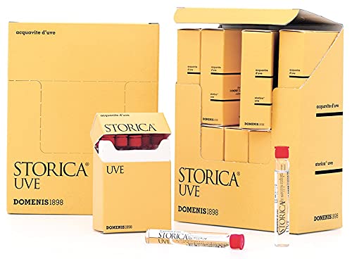 DOMENIS1898 - STORICA UVE in formato TASCABILE acquavite d'uva 42% vol. stecca contenente 10x pacchetti da 10x fialette di grappa da 5 ml