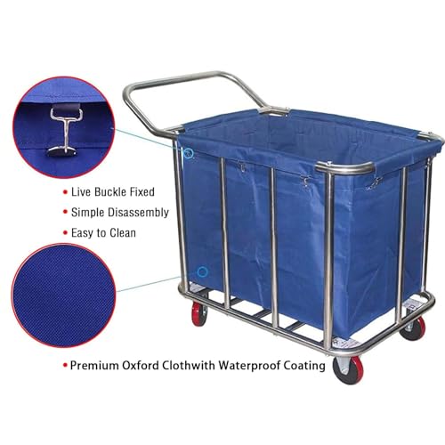 Sac de doublure imperméable pour panier à linge roulant de rechange amovible - 5