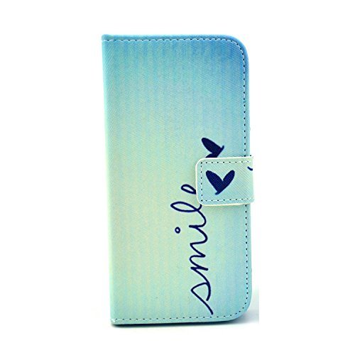 JanCalm Compatible with iPhone 6 Case,iPhone 6S Case, [Wrist Strap] [Kickstand] [Card/Cash Slots] Premium PU Leather Wallet Magnetic Flip Folio Cover for iPhone 6/6S (4.7 inch) +Crystal Pen (Smile)