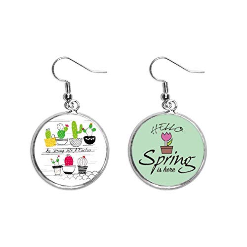 Pendientes de suculentas y cactus colgantes de resina para primavera