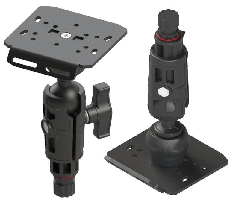 FASTEN Borika SLr110 Fishfinder Halterung - Kugelgelenk-Montageplatte für 17,8 cm Fischfinder - Verstellbare Halterung für Schlauchboote, Kajaks & Angelausrüstung Setups