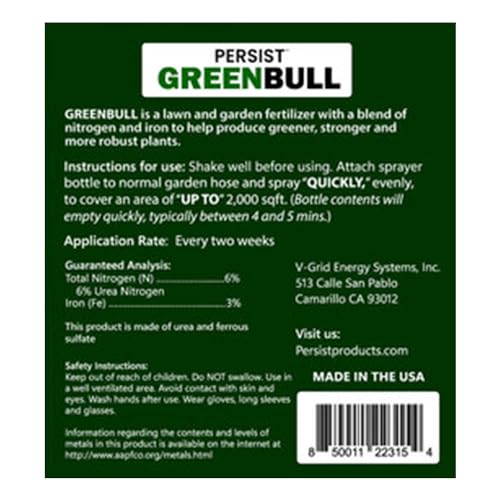Persist PG850011223154 Green Bull - 32Oz Liquid Grass Fall Fertilizer Sprayer For Lawn And Garden Soil thumb #7
