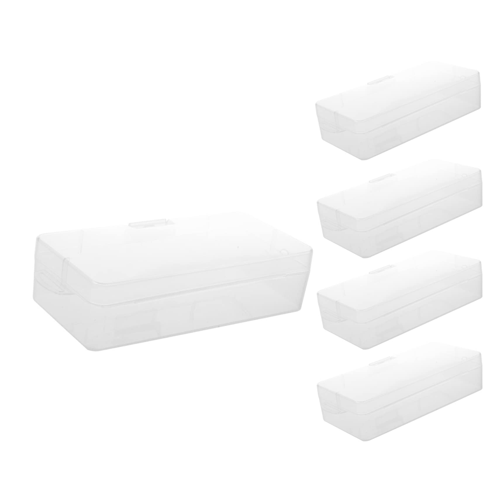 Hndhbfgrt 5X Clear Plastic Jewelry Rectangle Case Box Holder Container 18cm x 8.5cm x 4.5cm