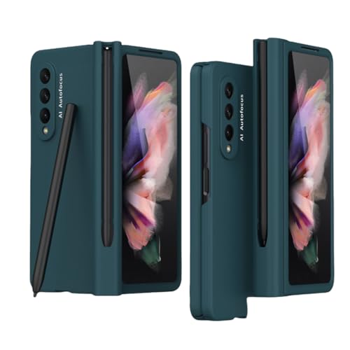 Coque Galaxy Z Fold 5 avec Stylo rigide antichoc PC Vert protection intégrale pour smartphone