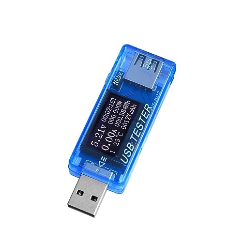 Testeur USB voltmètre numérique CC 4V-30V multimètre de courant et wattmètre de poche bleu