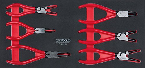 KS TOOLS 713.5006 - Module de 6 Pinces à Circlips - pour Établi ou Servante d’Atelier - Empreinte d’Outils Découpée au Laser - Composition d’Outils...