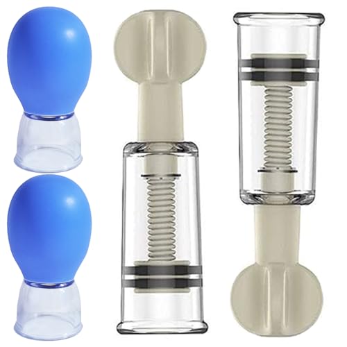 Jesakmie 4piece Nipple Correctors for Flat or Inverted Nipples, Portable Nipple Vacuum Pump, Inverted Nipple Puller Sucken and Shy Nipples, Breastfeeding or Women